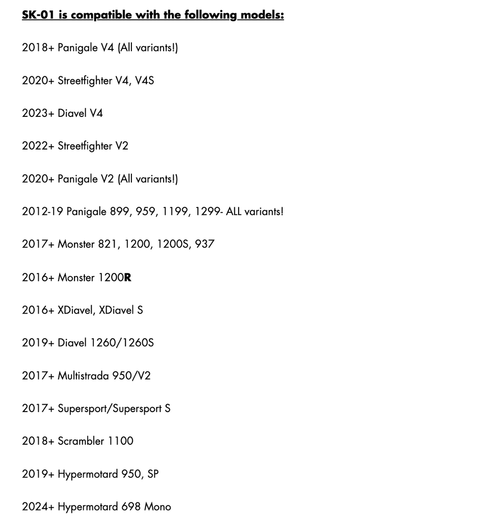 Ducati Throttle Spacer Kits